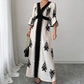 👗 LIMITED-TIME 55% OFF! 💥 Women's Elegant V-Neck Print Maxi Dress – Flutter Sleeves, Ethnic Print, Side Slits ✨