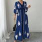 👗 LIMITED-TIME 55% OFF! 💥 Women's Elegant V-Neck Print Maxi Dress – Flutter Sleeves, Ethnic Print, Side Slits ✨