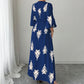 👗 LIMITED-TIME 55% OFF! 💥 Women's Elegant V-Neck Print Maxi Dress – Flutter Sleeves, Ethnic Print, Side Slits ✨