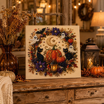 🥳2026 HOT SALE🥳💞50K+ SOLD!🎃✨ 50% OFF! Halloween Pearl Art DIY Kit – No painting skills needed, just match & place pearls. Create spooky‑cute décor for a cosy autumn home! 🧵🖼️