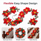 🎁🎄Christmas Sale 50% OFF!😍 Poinsettia Flower String Lights – 2M Warm LED Garland with Red Flowers & Holly Leaves
