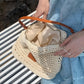🌴Woven Tote Hot Arrival 50% Off👜Roomy Summer Essential🛍️ Beige knitted bag, spacious |
