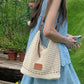 🌴Woven Tote Hot Arrival 50% Off👜Roomy Summer Essential🛍️ Beige knitted bag, spacious |