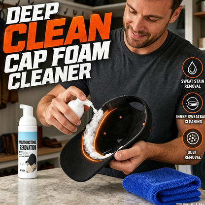 🔥No‑Rinse Baseball Cap Foam Cleaner