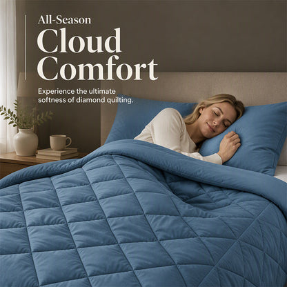 🛏️ 50% OFF! ☁️ Brushed Microfiber Comforter Set – All-season & diamond quilting ✨