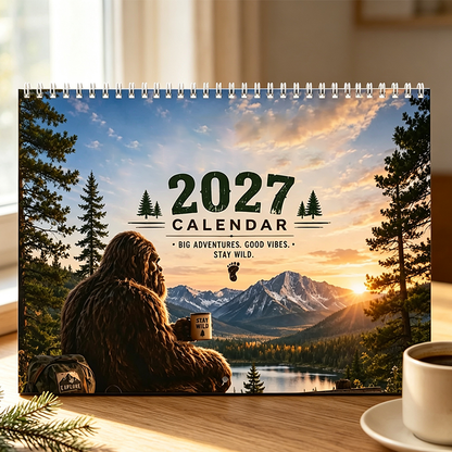 🌲50% OFF | Funny Woodland 2027 Wall Calendar – Whimsical Forest‑Animal Art, Large Note‑Friendly Grids For Home & Office!