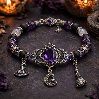 💜 New Arrivals 50% OFF💥Gothic Purple Rhinestone Halloween Bracelet