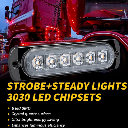 🔥HOT SALE 50%OFF🔥Waterproof Steady & Strobe LED Light for Trucks & Motorcycles