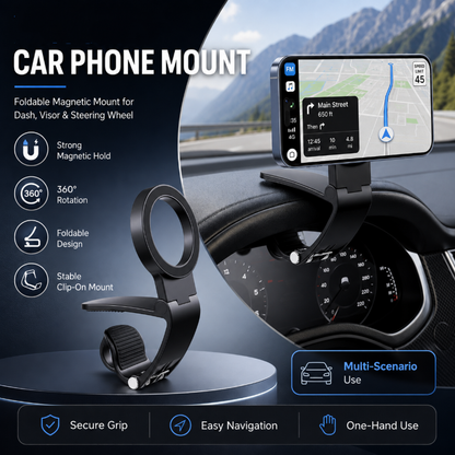 🥳HOT SALE🥳💞15K+ SOLD! Car Phone Mount – From £6.99! N52 magnets, 360° rotation & anti-slip. Secure drive – grab yours! ✅