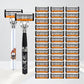 🪒 6-Blade Manual Razor Set – Smooth Shave With a Balanced Metal Handle ✨