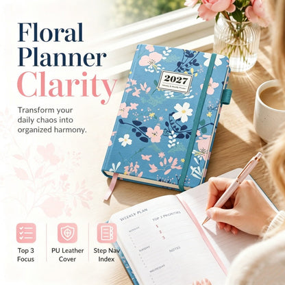 😍Flash Sale 50% OFF💥Limited Stock Left⏳✨Elegant Floral 2027 Year Weekly Planner