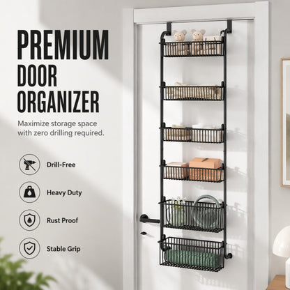 🔥Over the Door Hanging Storage Basket Organizer