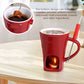 🍫🎄50% OFF NOW! Ceramic Chocolate Fondue Mug – Tealight Melting Cup for Chocolate & Cheese, Portable Dipping Pot for Romantic Date, Family Party & Christmas Gatherin