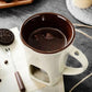 🍫🎄50% OFF NOW! Ceramic Chocolate Fondue Mug – Tealight Melting Cup for Chocolate & Cheese, Portable Dipping Pot for Romantic Date, Family Party & Christmas Gatherin