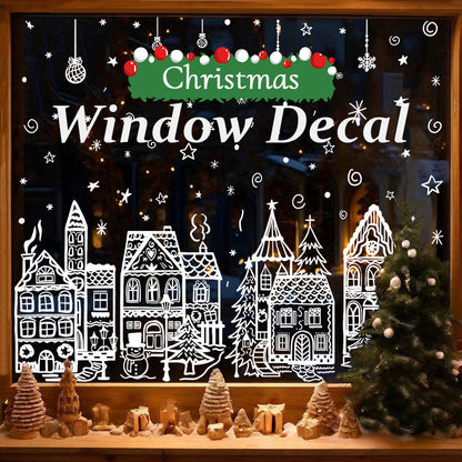 🎁🎄Christmas Sale 50% OFF✨!Christmas Village Window Cling Set
