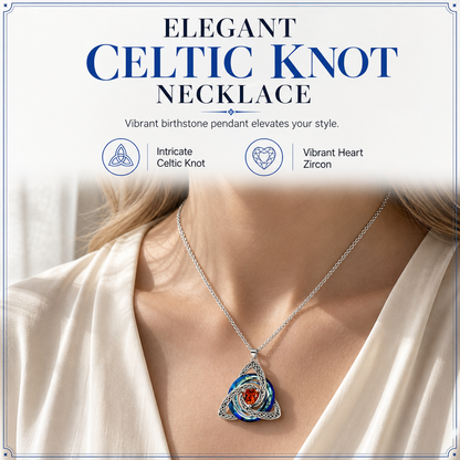 🥳2026 HOT SALE🥳Women's Celtic Knot Birthstone Pendant Necklace