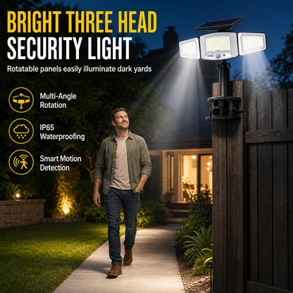 🔥HOT SALE 50%OFF🔥Solar 3-Head Motion Sensor Light