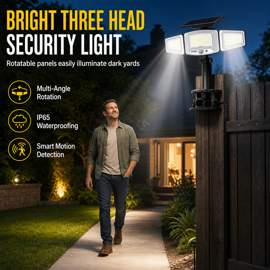 🔥HOT SALE 50%OFF🔥Solar 3-Head Motion Sensor Light