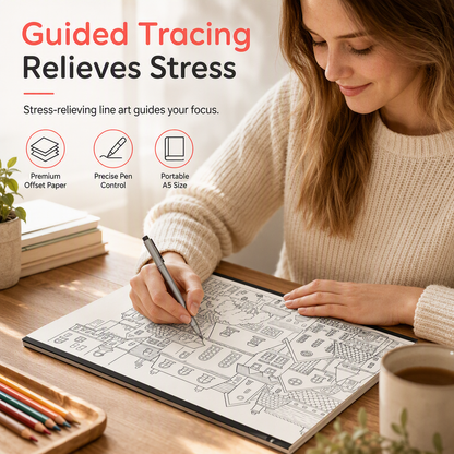 😍Best Sellers 💖Simple Stick Figure Line Art Coloring Book