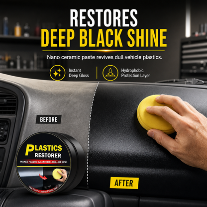 🚗🖤 Car Plastic Trim Restorer Wax – Revive Faded Black Surfaces