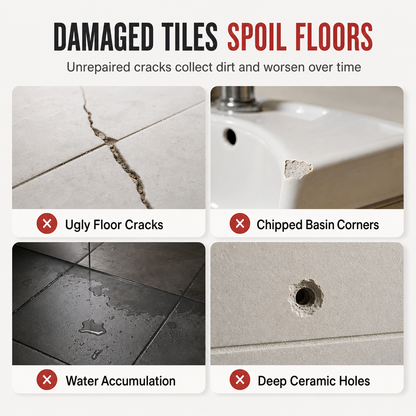 🔥Water Based Ceramic Tile & Marble Repair Paste