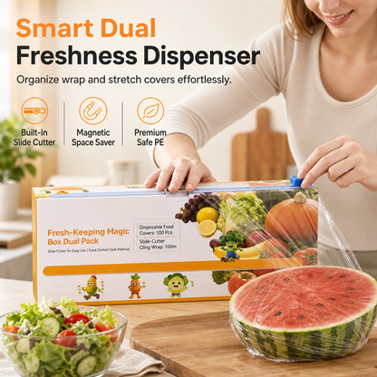 🎉Limited Sale🎉50% OFF!💞50K+ SOLD!⏳✨Magnetic Cling Film Dispenser with Slide Cutter