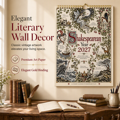 🔥2027 Shakespeare Literary Wall Calendar