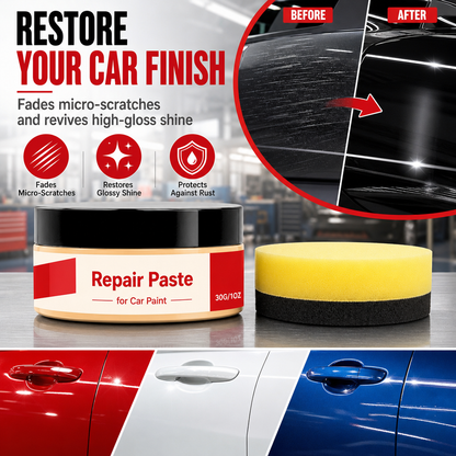 Car Scratch Repair Cream and Sponge Set for Fading Fine Scratches and Restoring Gloss