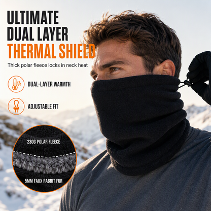🧣 Winter Cycling Neck Warmer – Double-Layer Fleece Wind Protection