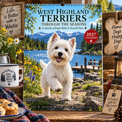 🔥West Highland Terriers 2027 Calendar