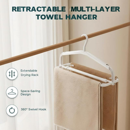 🏠 Foldable Expandable Clothes Hanger – Space Saving Laundry Drying Rack