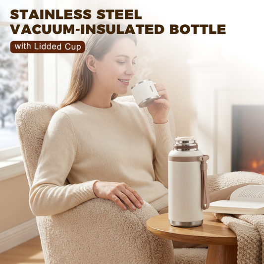 🔥Stainless Steel Vacuum-Insulated Bottle with Lidded Cup
