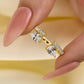 ✨ Sparkling Teardrop Rhinestone Ring – Adjustable Open Band in Gold & Silver Tones 💍💖