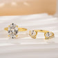 ✨ Sparkling Teardrop Rhinestone Ring – Adjustable Open Band in Gold & Silver Tones 💍💖