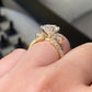 ✨ Sparkling Teardrop Rhinestone Ring – Adjustable Open Band in Gold & Silver Tones 💍💖
