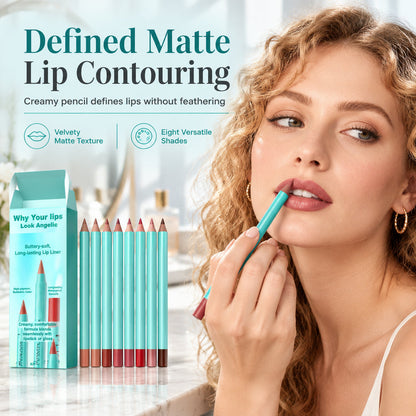 🔥8 Piece Matte Lip Liner Pencil Set Waterproof Long Lasting Silky Lip Makeup Kit