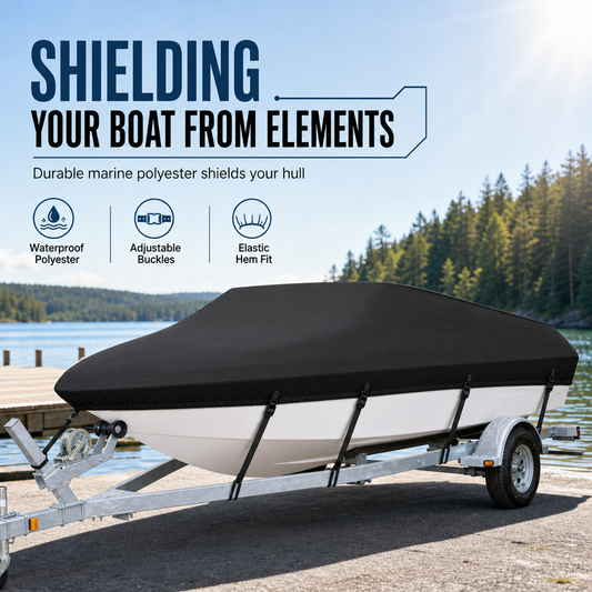 🎁 BLACK FRIDAY SPECIAL – Shop & Save!🚤Waterproof V-Hull Boat Cover – Outdoor Protection for Storage & Mooring