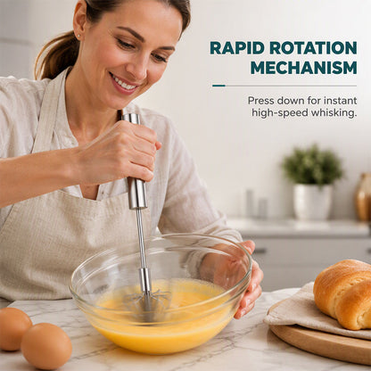 🔥Semi-Automatic Stainless Steel Egg Whisk