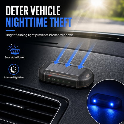 🔥Mini Solar Powered Car LED Warning Light Waterproof Simulated Dummy Anti Theft Alarm Lamp