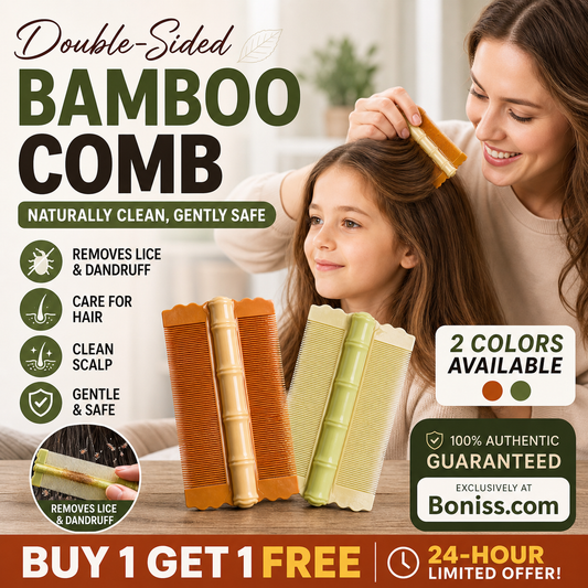 🎉🎁BUY 1 GET 1 FREE💇‍♀️Protect Your Scalp！Nourish Your Hair！🎋Bamboo Styling Double-Sided Fine Teeth Comb