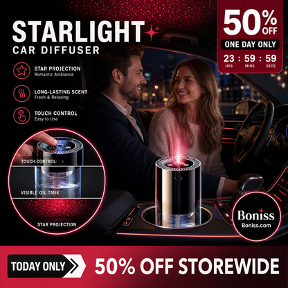 🥳2026 HOT SALE🥳💞50K+ SOLD!⏳✨Starry Light Smart Car Diffuser - Romantic Driving Ambiance