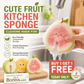🔥HOT SALE 50%OFF🔥Cute Fruit Shaped Dishwashing Sponge Scrubber